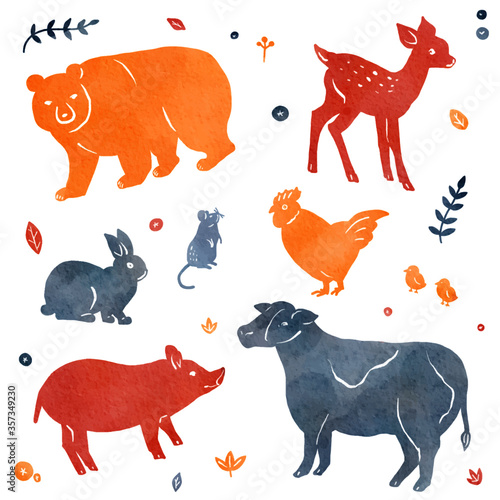 vector set of animals