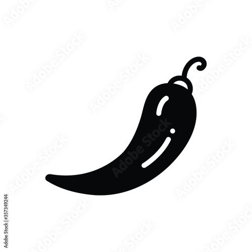 Black solid icon for chili