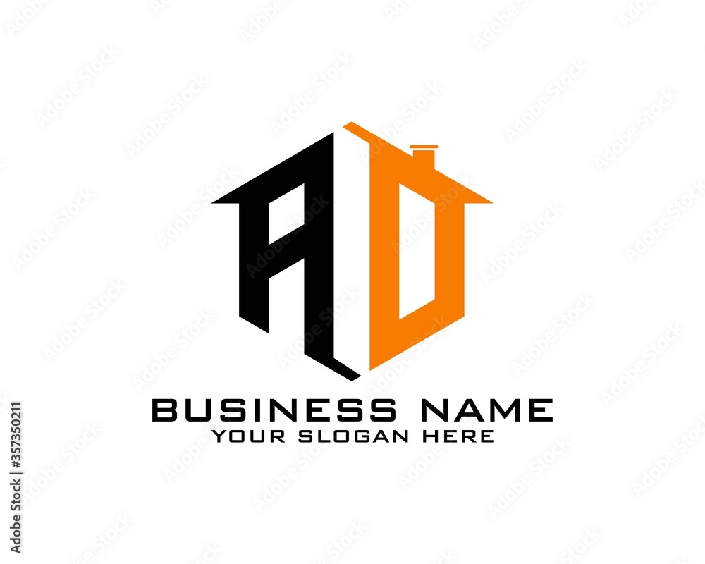 Initial A D abstract logo template vector Initial A D abstract logo template vector