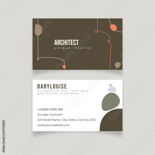 Minimalist abstract architect business card template