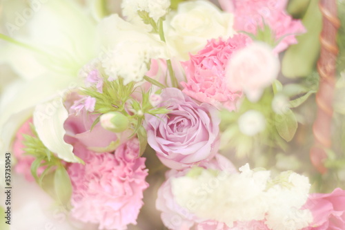 Fototapeta Naklejka Na Ścianę i Meble -  Close up beautiful Pink  rose flower bouquet