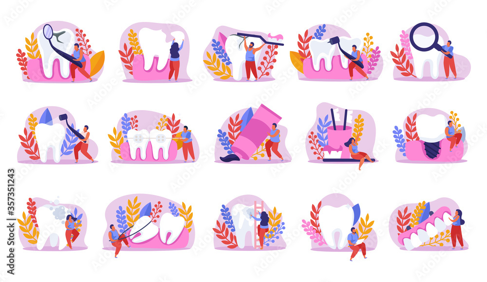 Dental Health Flat Icons Dental Health Flat Icons