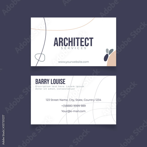 Modern abstract, outline design business card eps 10