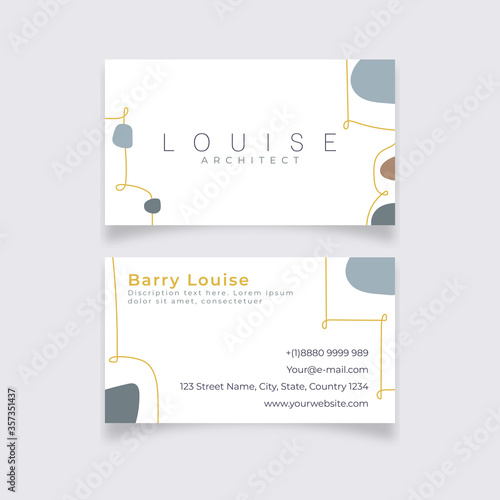 Simple, minimalist abstract architect business card template