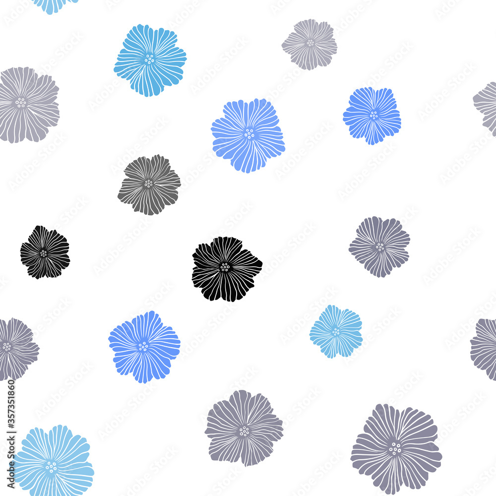 Dark BLUE vector seamless abstract design with flowers. Dark BLUE vector seamless abstract design with flowers.