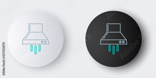 Line Kitchen extractor fan icon isolated on grey background. Cooker hood. Kitchen exhaust. Household appliance. Colorful outline concept. Vector