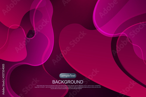 Dark pink design with a gradient, abstract oval shapes, wavy light stripes