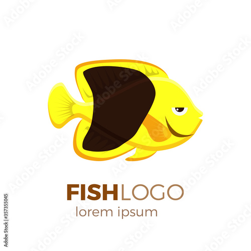 Cute fish vector illustration icons set. Tropical fish, sea fish, aquarium fish.