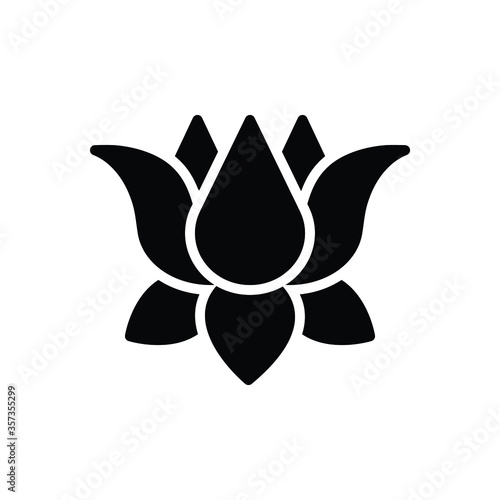Black solid icon for lotus