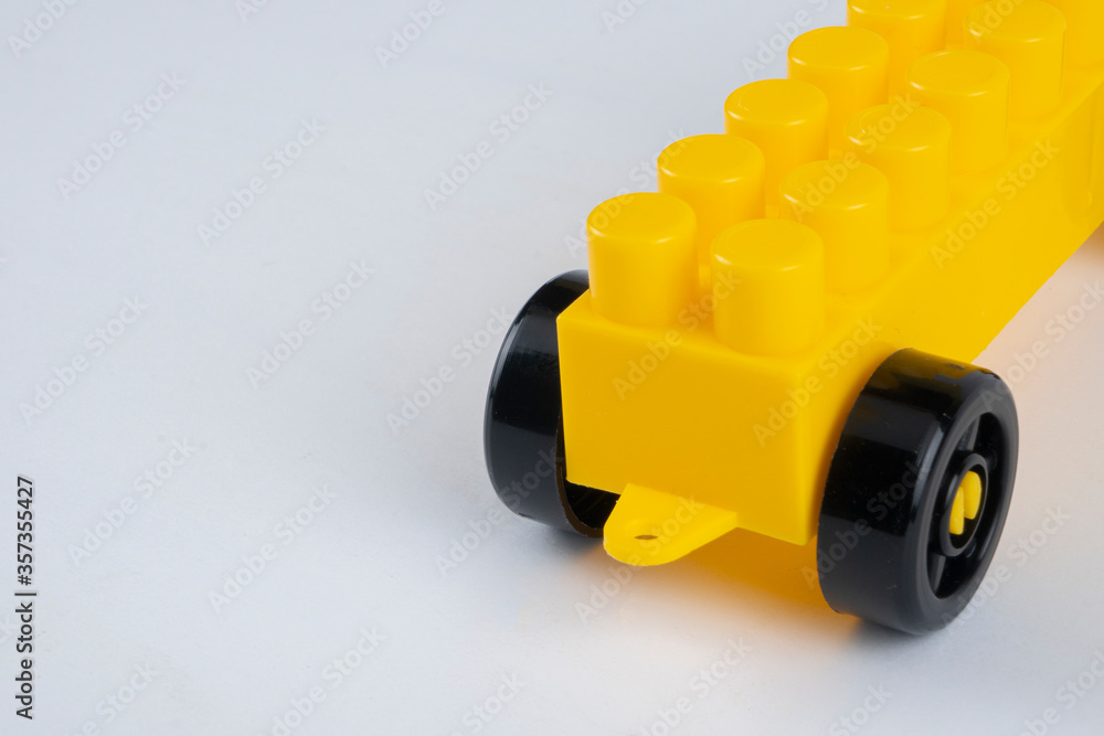 Detail of a designer with wheels on a white background