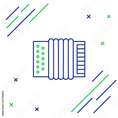 Line Musical instrument accordion icon isolated on white background. Classical bayan, harmonic. Colorful outline concept. Vector
