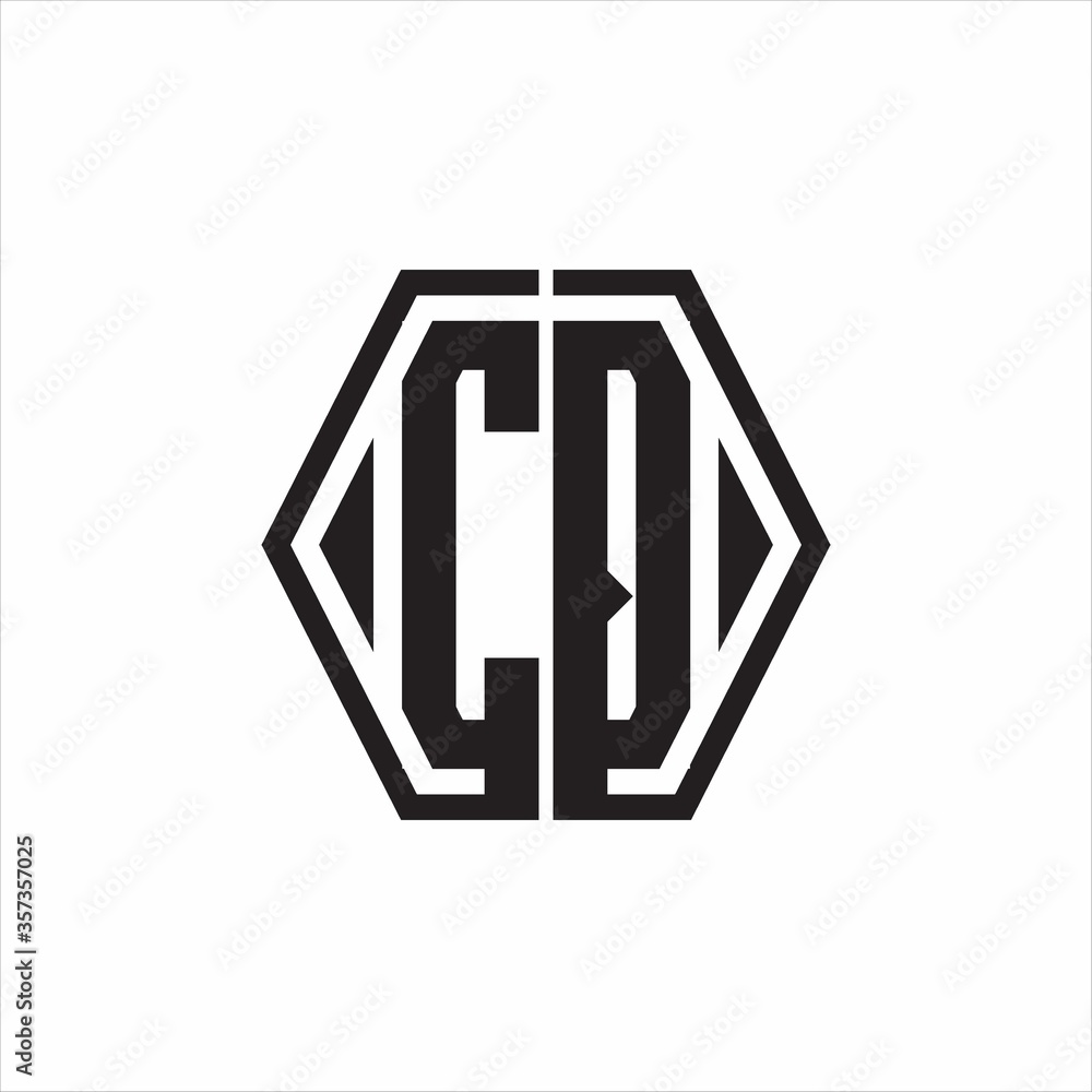 CQ Logo monogram with hexagon line rounded design template on white background CQ Logo monogram with hexagon line rounded design template on white background