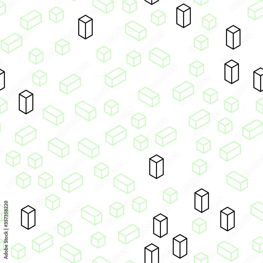 Light Green vector seamless, isometric pattern in square style. Light Green vector seamless, isometric pattern in square style.