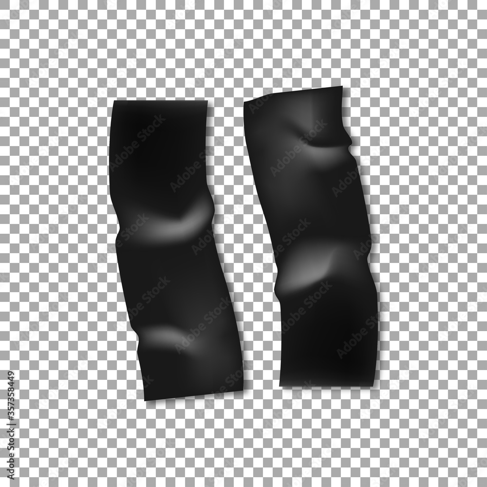 Duct tape black realistic adhesive vector isolated stick bandage illustration on transparent background Duct tape black realistic adhesive vector isolated stick bandage illustration on transparent background