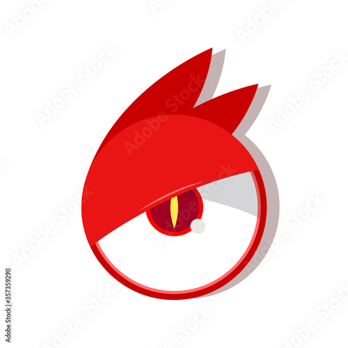 Eye of monster apps icon. Eye of monster logo design. Flat design