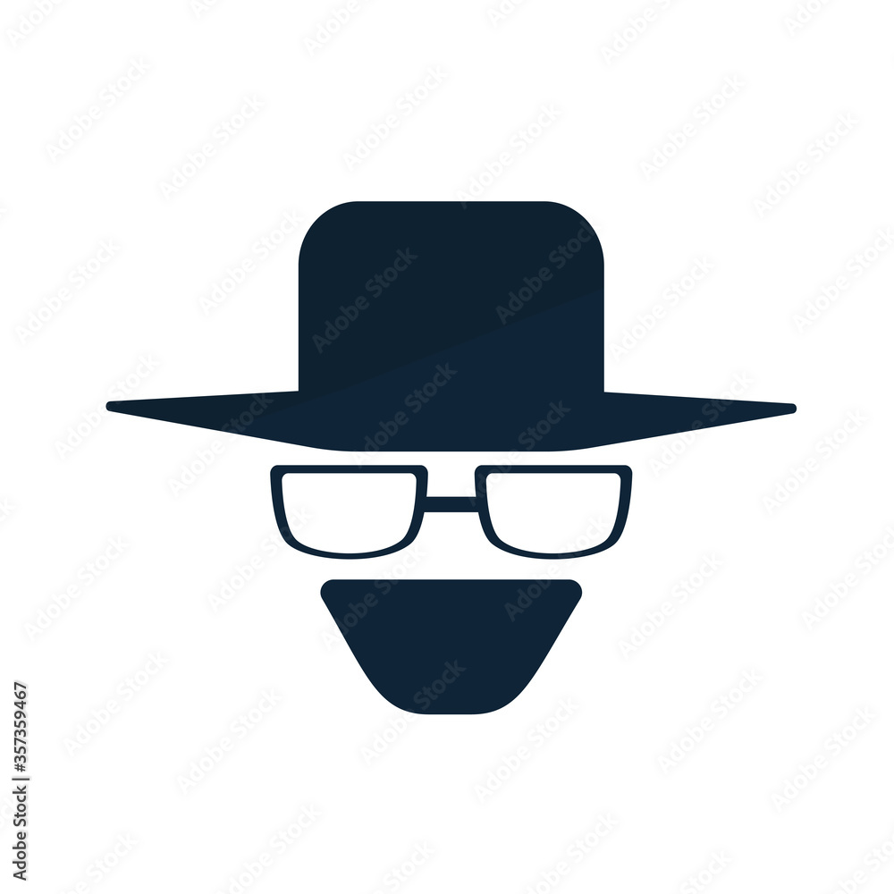 a man with sunglasses and hat silhouette vector illustration a man with sunglasses and hat silhouette vector illustration