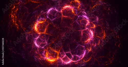 3D rendering abstract multicolor fractal light background