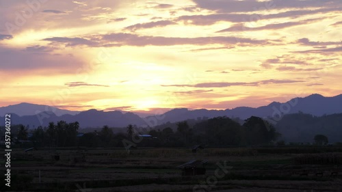 sunset in the mountains