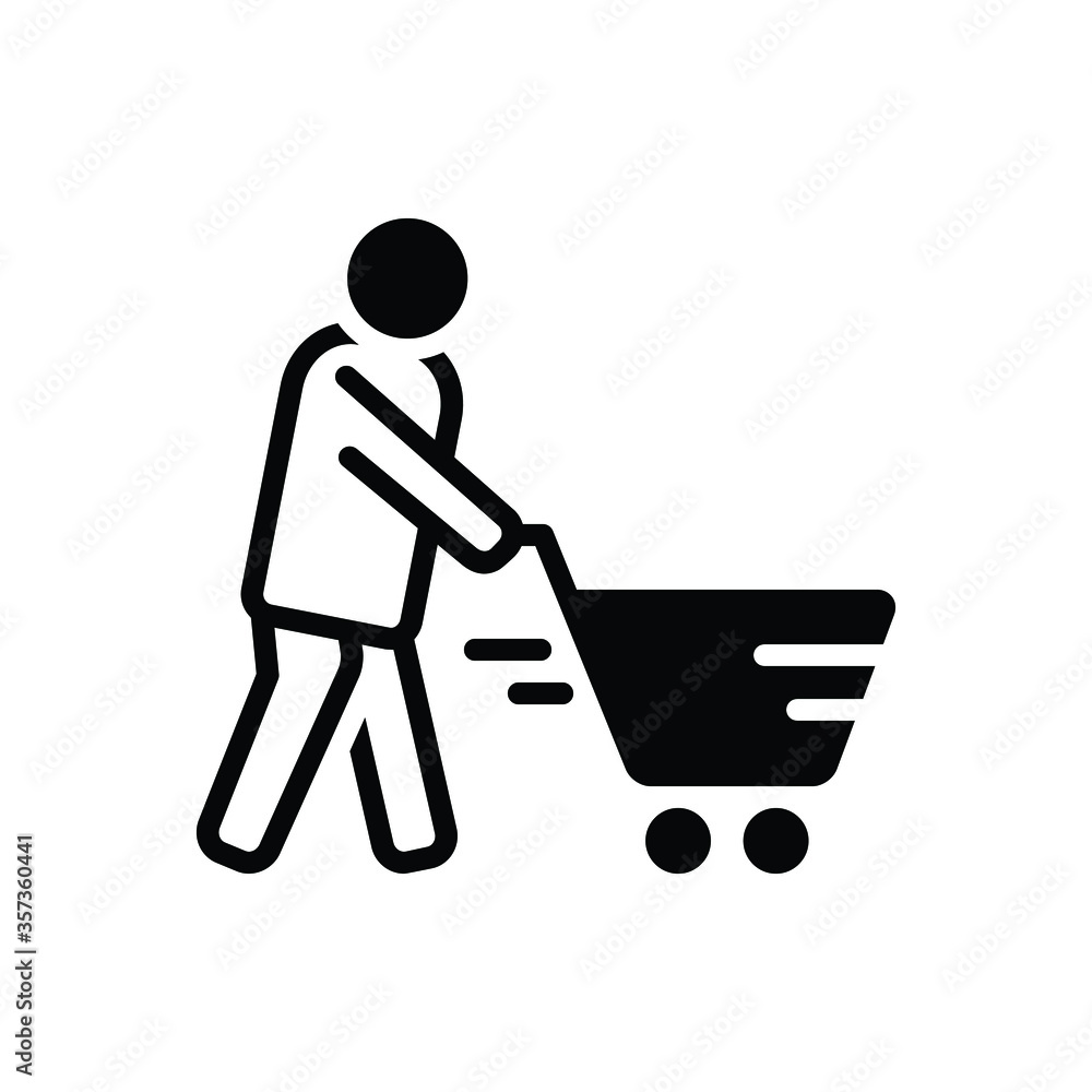 Black solid icon for cart