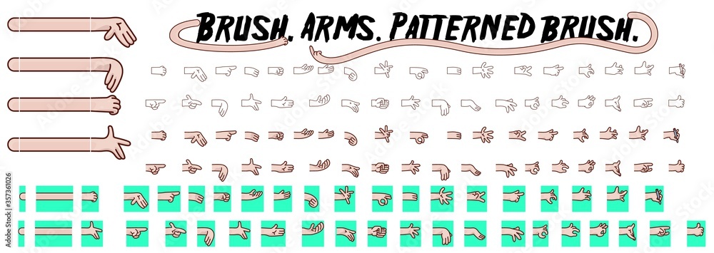 Vector illustrations pack of cartoon hands in various gestures. Set of ...