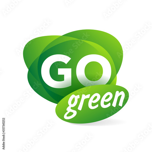Go Green logo emblem - stamp for eco-friendly environmental protection organization - isolated vector emblem, eco icon, sticker