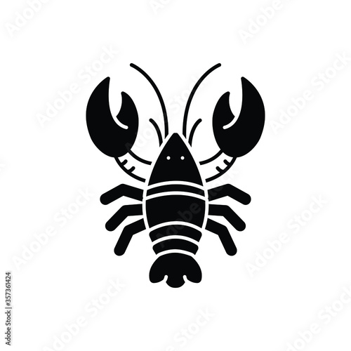 Black solid icon for lobster © WEBTECHOPS