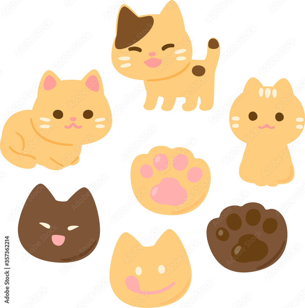 Fototapeta premium 猫の型抜きクッキー