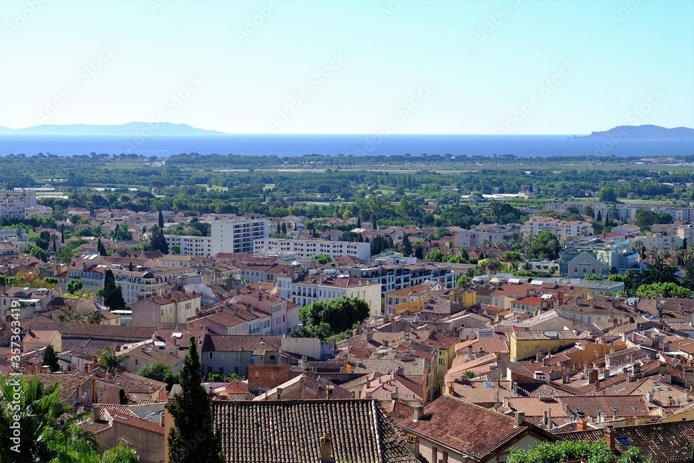 View from the top to Hyeres, France