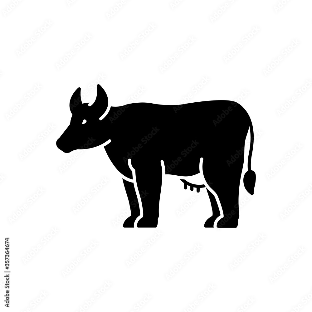 Black solid icon for buffalo
