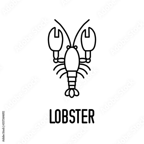 Lobster line icon. Vector illustration