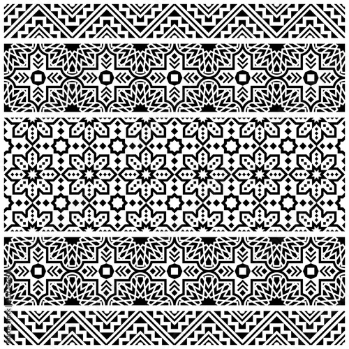 ethnic seamless patterns illustration vector. Aztec geometric backgrounds. Stylish navajo fabric