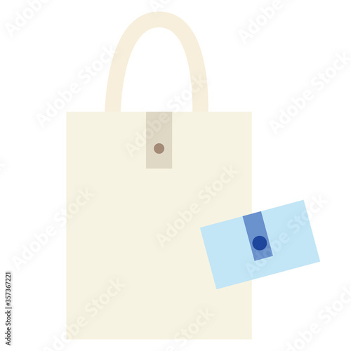 折り畳めるマイバッグのイラスト