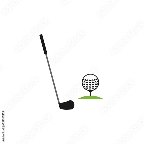 golf balls and clubs vector design template illustration