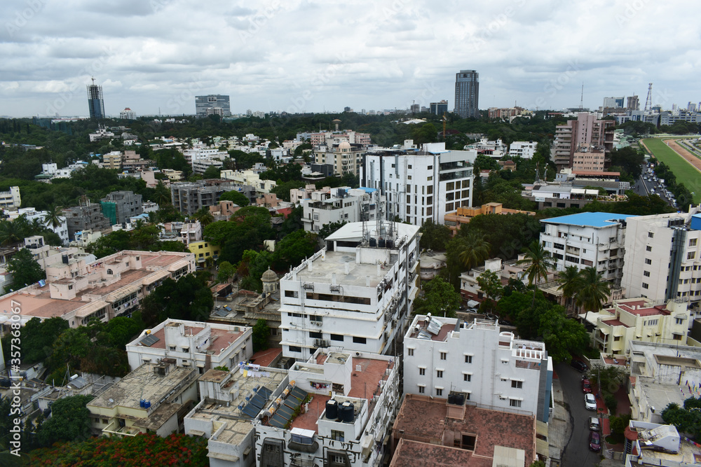 city panoramic view of Bangalore, India