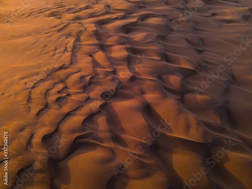 Pattern on sand dunes during sunset