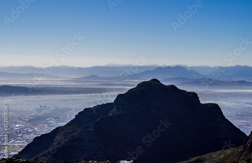 Scenic view of Table Mountain National Park in Cape Town, Africa