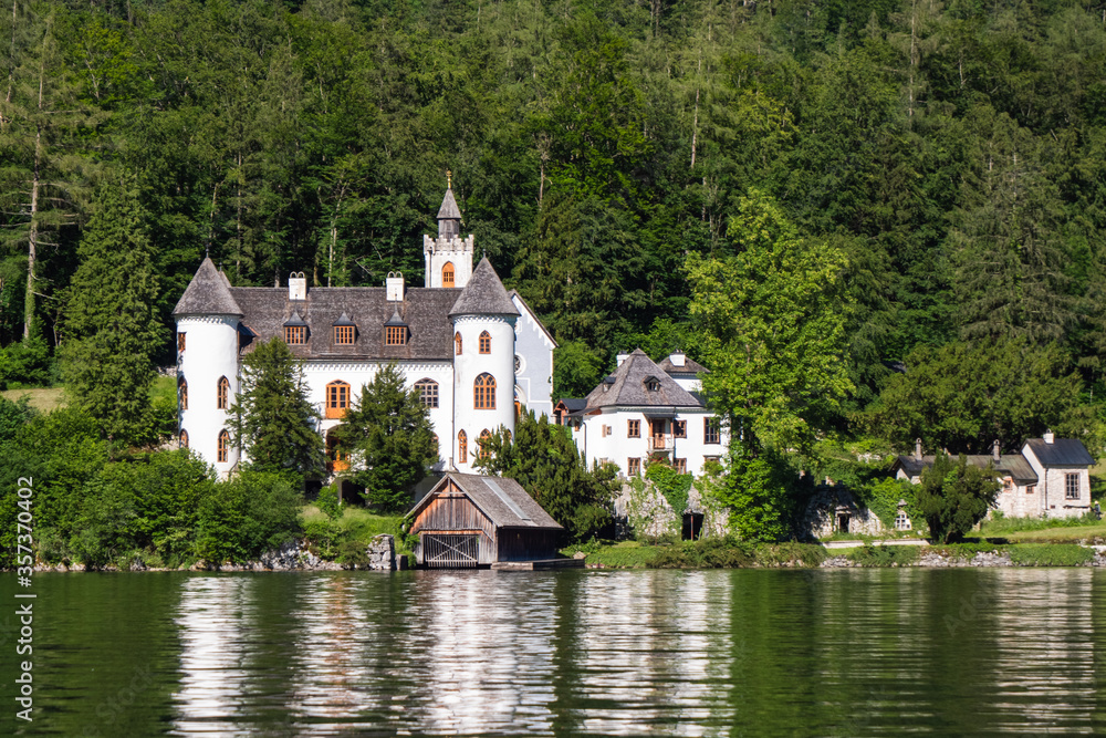 Schloss Grub Castle in Obertraun on the Shore of Hallstatter See or Lake Hallstatt, Austria