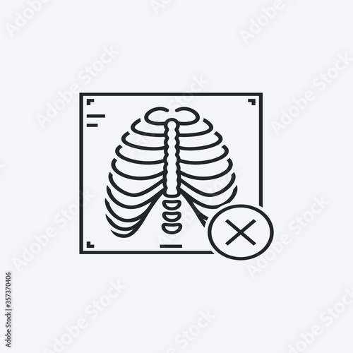 Chest scan vector icon illustration sign