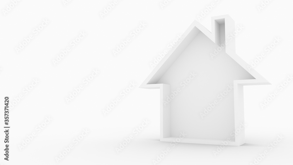 Empty house cross section isolated on white background with copy space. 3d rendering Empty house cross section isolated on white background with copy space. 3d rendering