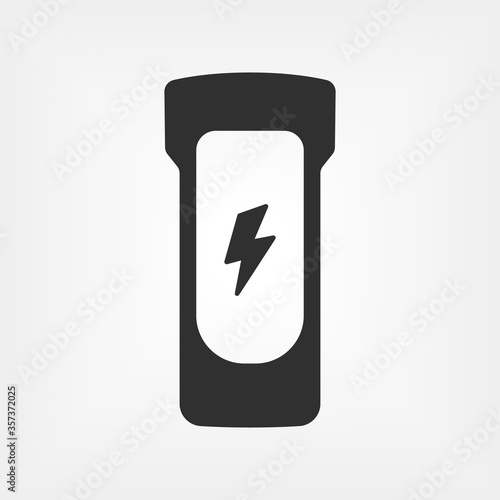 Electric car charging station icon. Simple outline flat design