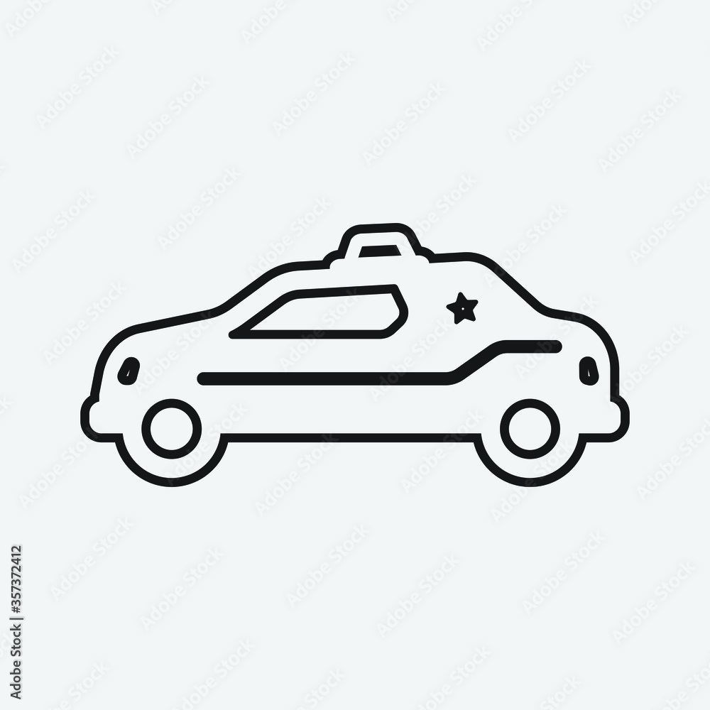 Police car vector icon illustration sign