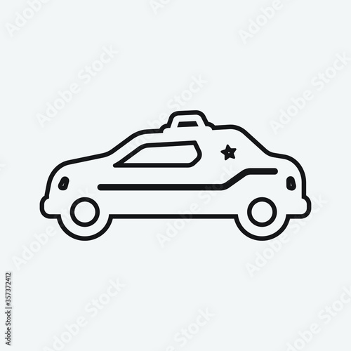 Police car vector icon illustration sign