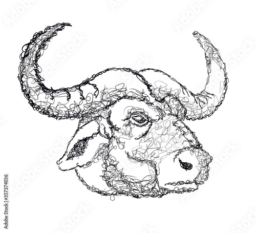 new Year. 2021. year of the bull. Handmade Christmas toy, Christmas ball, Christmas decoration for design or background.