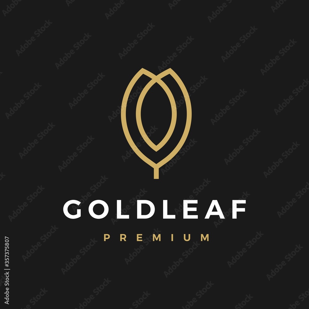 gold leaf logo vector icon illustration gold leaf logo vector icon illustration