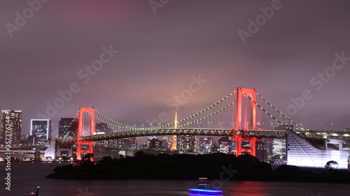 Red rainbow bridge in Tokyo