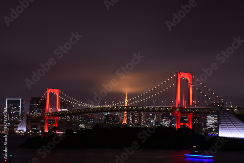 Red rainbow bridge in Tokyo