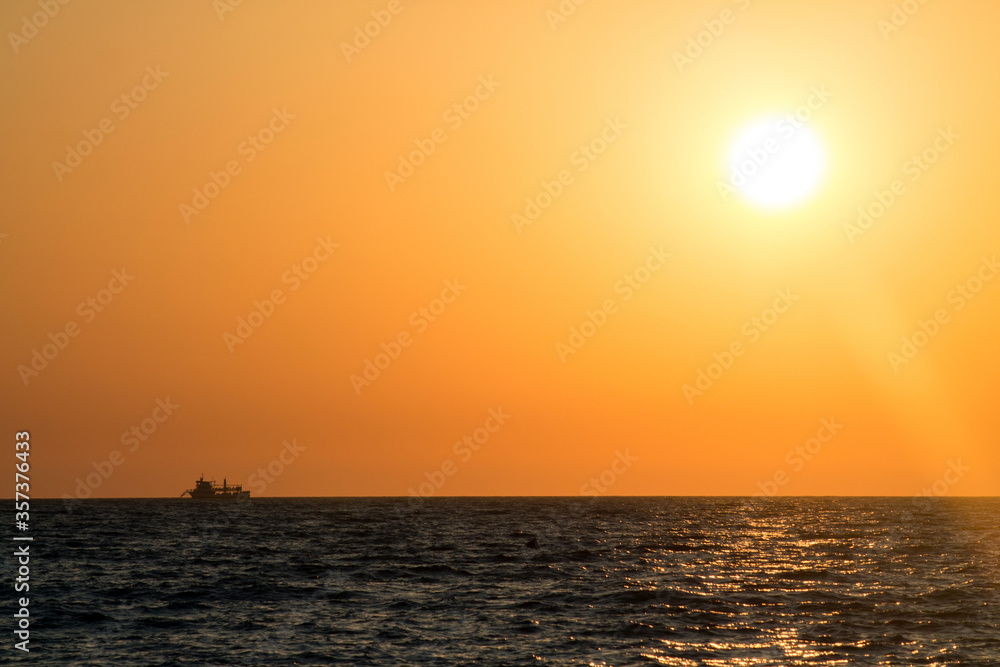 beautiful sunset over a calm sea