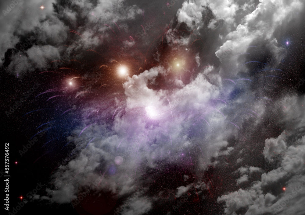 galaxy in a free space. 3D rendering