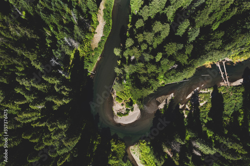 Slika na platnu Aerial view of the upper Rogue River in Southern Oregon