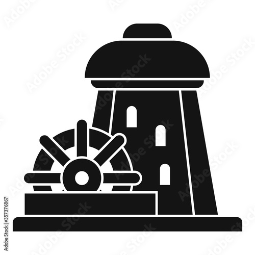 Water mill tower icon. Simple illustration of water mill tower vector icon for web design isolated on white background